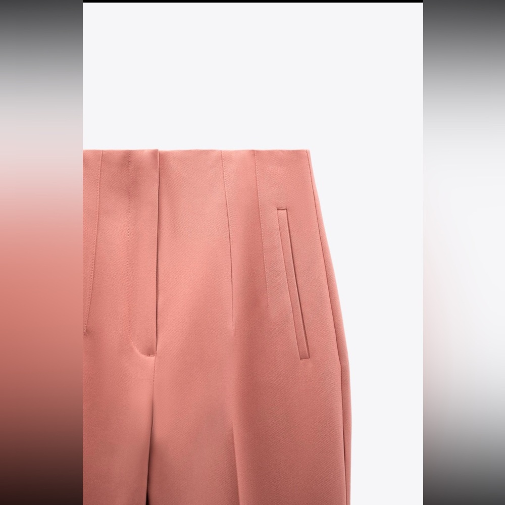 high waisted pink zara tailored pants